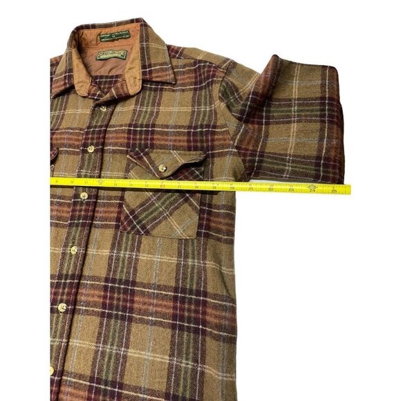 Levis Sutter Creek Shirt Mens M Brown Plaid Button Up Long Sleeve Wool Blend - Picture 3 of 7